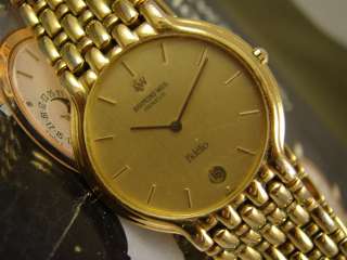   FIDELIO VINTAGE 1985 18K GOLD ELECTROPLATE MENS DATE WATCH  