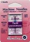 Hemline Klasse Universal Twin Sewing Machine Needle 2mm Medium Weight