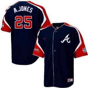  Nike Atlanta Braves #25 Andruw Jones Navy Youth Power Alley Jersey 