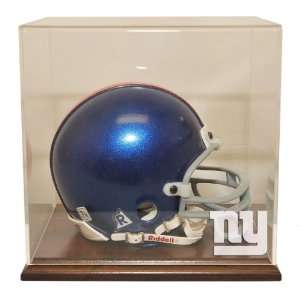 Walnut Finish Mini Helmet Display Optional NFL Team Logo  