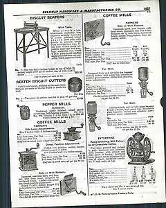 1929 ad Enterprise Coffee Grinder Electric Mills Parker  