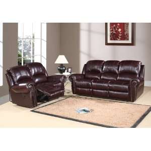   Italian Leather Sofa and Loveseat   CH 8811 BRG 3/2