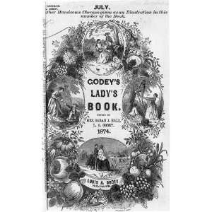  Godeys Ladys Book,1874; illustration,title page,Mrs 