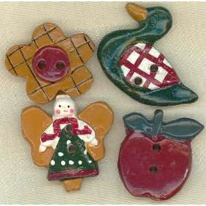   Hand Painted Novelty Buttons By The Assortment: Arts, Crafts & Sewing