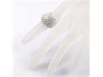 White GP Band Ring Clear Swarovski Crystals R604W  