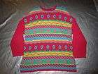   COTTON SWEATER Made in Italy PINK MULTI COLORED VTG 80s Size SMALL