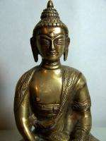 Brass Statue Meditating Buddha 7 1/2  
