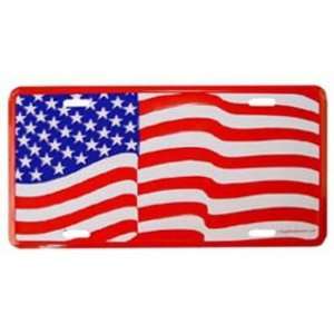 American Flag Waving License Plate Automotive