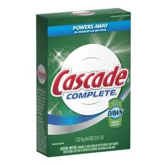 Cascade Complete All in 1 Powder Dishwasher Detergent, Fresh Scent, 45 