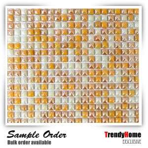 Sample Orange iridescent Pearls Glass Mosaic tile Kitchen Backsplash 
