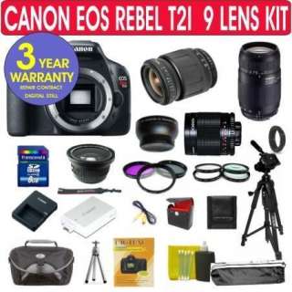Canon EOS Rebel T21 Digital SLR Camera + 9 Lens Kit 700238856720 