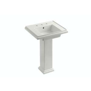   24 inch Pedestal Lavatory with 8 inch Widespread Faucet Drilling, Dune