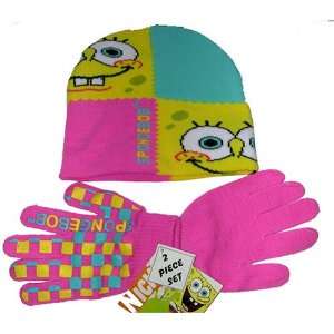  Adorable Spongebob SquarePants hat and gloves set 