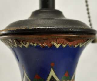   Antique Japanese Cloisonne Vase Lamp Dragon Bird & Floral Designs
