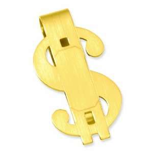   Gold Plated Satin Finish Dollar Sign Money Clip Kelly Waters Jewelry