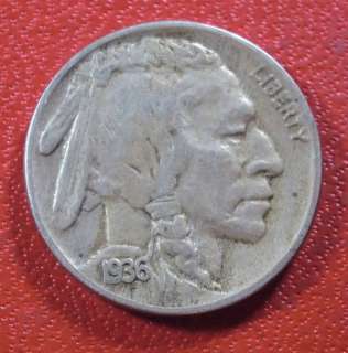 1936 Philadelphia Mint Indian Head Buffalo Nickel  