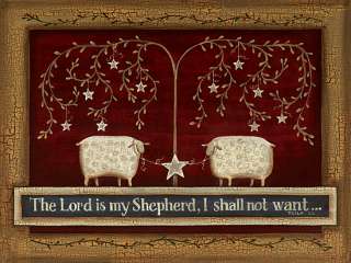 The Lord is my Shepherd Country Primitive Framed Print  