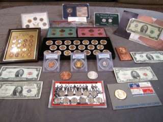 Old Estate Sale US Silver Coins Lot Rare Sets Currency Gold Copper 
