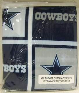Dallas Cowboys 72x72 Fabric Bathroom Shower Curtain   