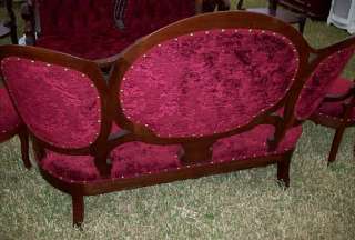 1800s VICTORIAN SETTEE & 2 CHAIRS VICTORIAN PARLOR SET  