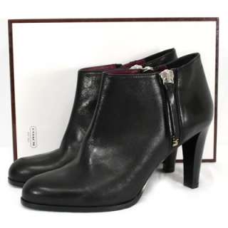 348 Auth Coach Joice Grain Leather Boots Shoes Italy  