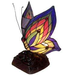Tiffany Style Yellow Butterfly Accent Lamp  Overstock