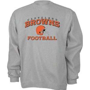  Cleveland Browns Grey Stacked Helmet Crewneck Sweatshirt 
