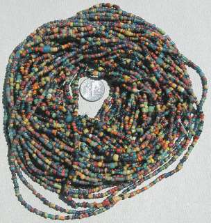 multi color strand ancient indo pacific glass beads 8  