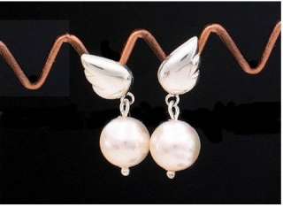   New Fashion Jewelry womens angel wings pearl earring stud  
