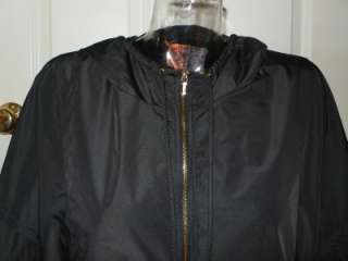 Tory Burch Black Rover Taffeta Jacket Hood $350 NWT L  
