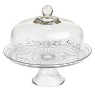 Glass Cake Stand   Terra Footed Cake Dome:  Kitchen 