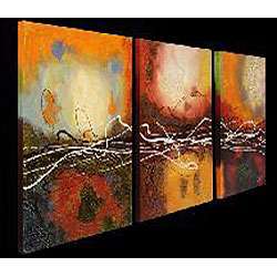 Hand painted Abstract Oil Paintings (Set of 3)  Overstock