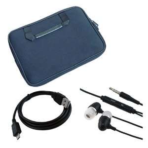 Premium Flow Carrying Bag + Micro USB Cable + Earphone w/mic Black for 