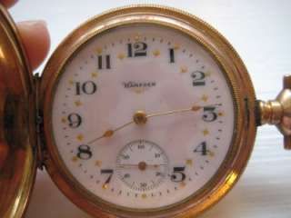 Antique Hampden Pocket Watch Hunting Case w/ Fancy Dial  