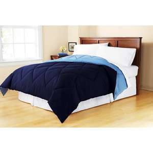 Reversible Microfiber Bedding Comforter TWIN Navy/ Blue  