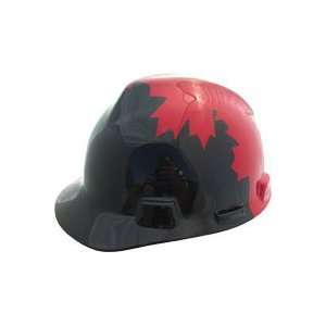  MSA V Guard Hard Hat with Canadian Flag in Black