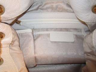 Michael Kors Jet Set Vanilla Leather Gather Chain Shoulder Bag Tote 