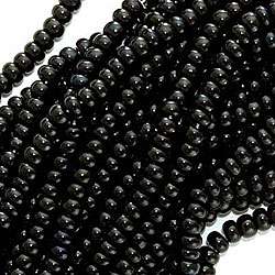 Czech 8/0 Jet Black Opaque Seed Beads  