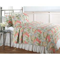 Colonial Floral Paisley Twin size 2 piece Quilt Set  Overstock