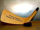 HOCKEY STICK BLADE IN A FREE PUCK STAND   PERSONALIZED