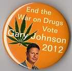 Gary Johnson campaign button pin 2012 Marijuana #5 Libertarian Party 