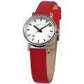 Mondaine Womens Evo Stainless Steel Red Leather Watch Today 