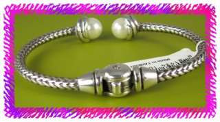 BRIGHTON Silver TWIST PEARL BANGLE Bracelet NWTag  