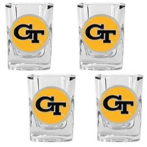  Georgia Tech Yellowjackets NCAA 4pc Shot Glass Set: Sports 
