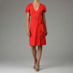 Calvin Klein Womens Poppy Mock Wrap Dress  Overstock