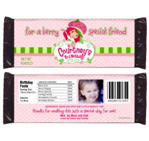 STRAWBERRY SHORTCAKE Birthday CANDY WRAPPERS  