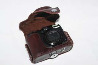 brown leather camera case bag for canon PowerShot G12 Z  