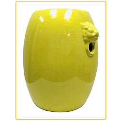 Dragon Head Yellow Ceramic Garden Stool  Overstock