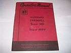 1953 Mccormick Farmall Super MD MDV Tractor Operators Manual Original
