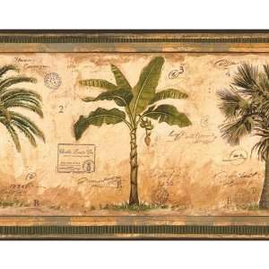 Wallpaper Border British East Indies Tropical Palm Trees:  
